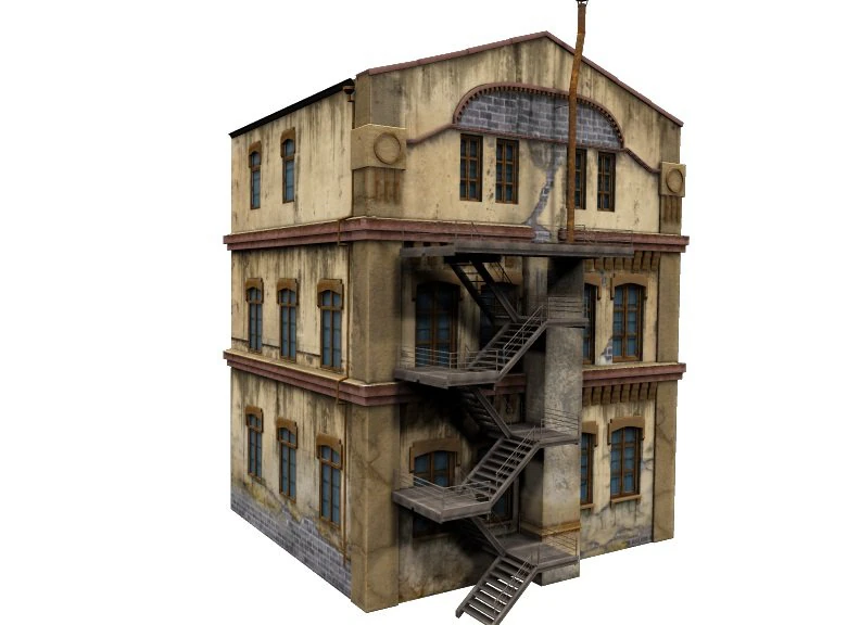 old building 3D Model .c4d .max .obj .3ds .fbx .stl .blend 