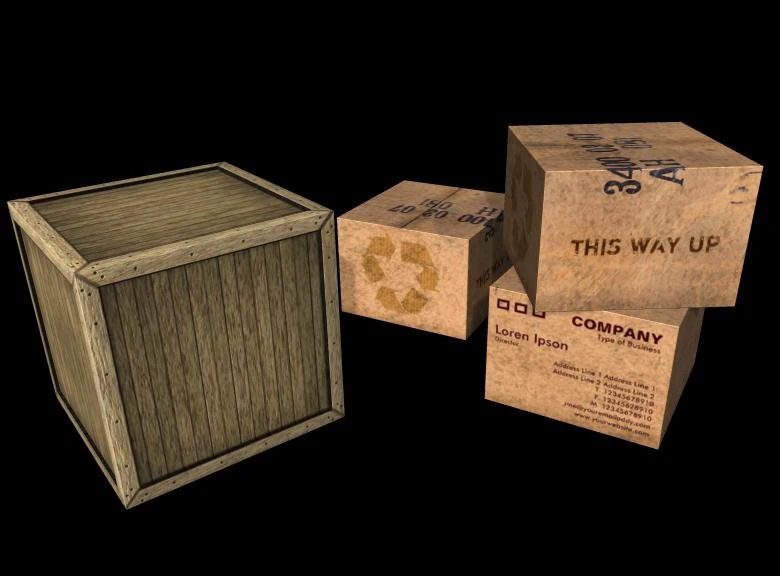 crate  carton 3D Model .c4d .max .obj .3ds .fbx .stl .blend 