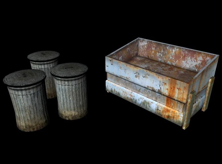 dustbin garbage box 3D Model .c4d .max .obj .3ds .fbx .stl .blend 