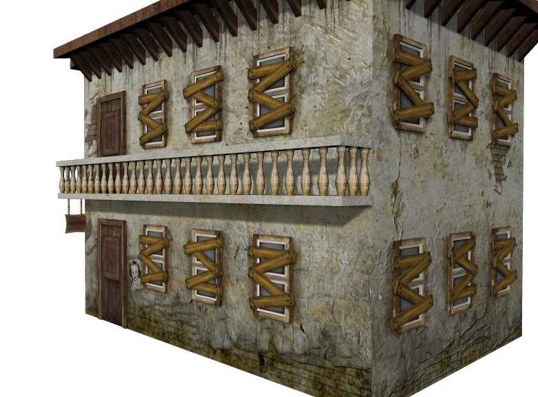 old motelold building 3D Model .c4d .max .obj .3ds .fbx .stl .blend 