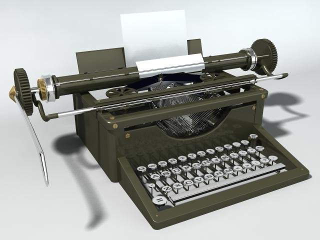 old typewriter Modèle 3D .c4d .max .obj .3ds .fbx .stl .blend 