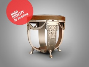 interior classic table Model 3D