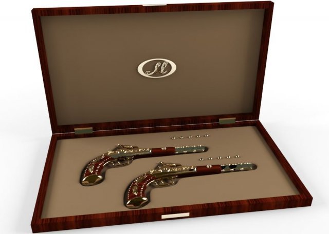 pistols 3D Model .c4d .max .obj .3ds .fbx .stl .blend 