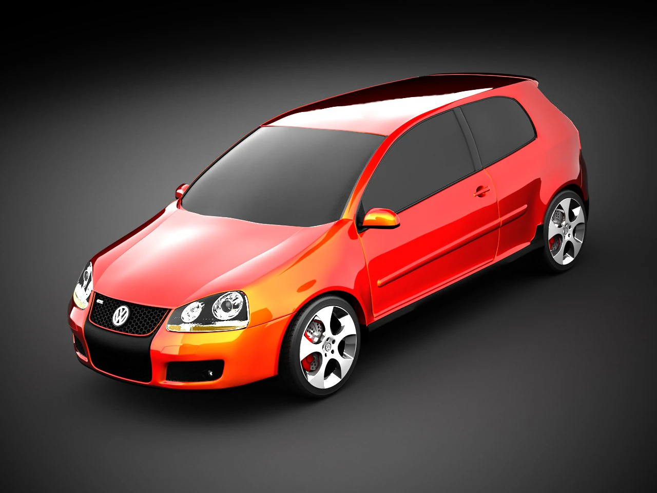 vw golf gti mk5 3D Model .c4d .max .obj .3ds .fbx .stl .blend