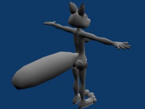 toon fox girl with jeans 3D Model
