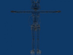 toon fox girl with jeans 3D Model