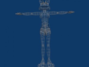 toon fox girl with jeans 3D Model