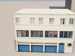 low poly old factory building 3D-Modell