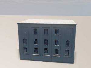 low poly old factory building 3D Model