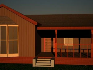 목조 주택과 홀리의 빈 인테리어 새 가격 3D 모델