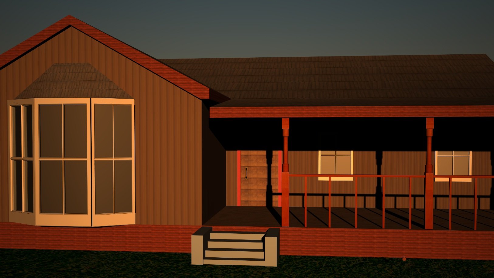 Wooden House And Empty Interior New Price For Holi 3d Model In