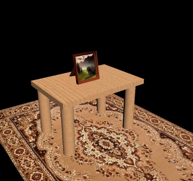 picture frame with table and carpet 3D Model .c4d .max .obj .3ds .fbx .stl .blend 