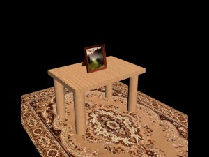 picture frame with table and carpet 3D-Modell