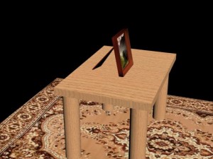 picture frame with table and carpet 3D Model