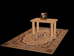 picture frame with table and carpet 3D Model