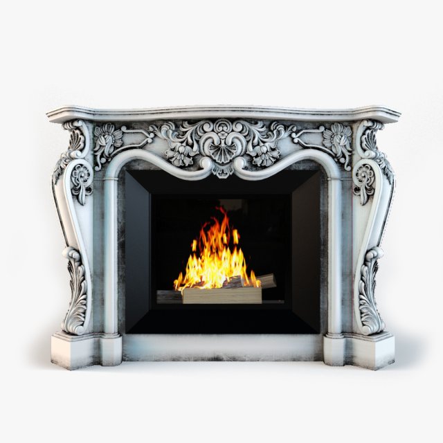 classic fireplace 3D Model .c4d .max .obj .3ds .fbx .stl .blend 