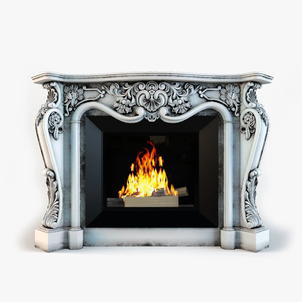 classic fireplace 3D Model .c4d .max .obj .3ds .fbx .stl .blend 