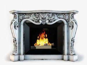 클래식 벽난로 3D 모델