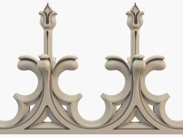 gothic fence cnc Model 3D .c4d .max .obj .3ds .fbx .stl .blend 