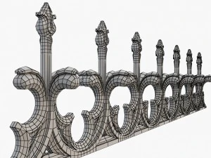 gothic fence cnc 3D Model