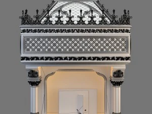 gothic fireplace cnc 3D Model
