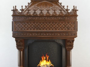 gothic fireplace cnc 3D Model