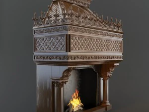 gothic fireplace cnc 3D Model