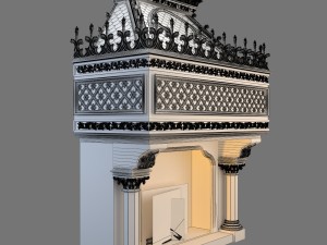 gothic fireplace cnc 3D मॉडल