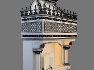 gothic fireplace cnc 3D Model