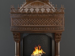 gothic fireplace cnc 3D मॉडल