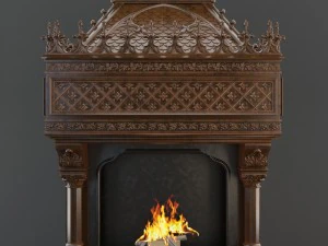 gothic fireplace cnc 3D Model