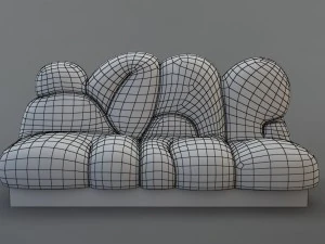 sofa graffiti 3D Model
