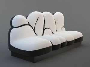sofa graffiti 3D Model