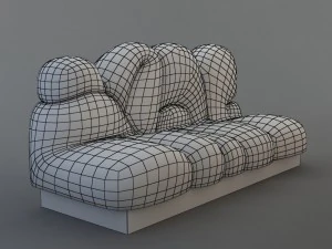 sofa graffiti 3D Model