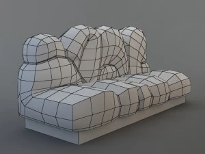 sofa graffiti 3D Model