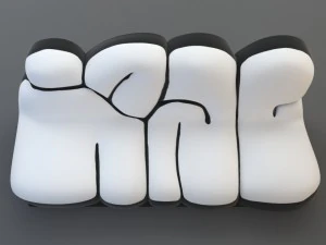 sofa graffiti 3D Model