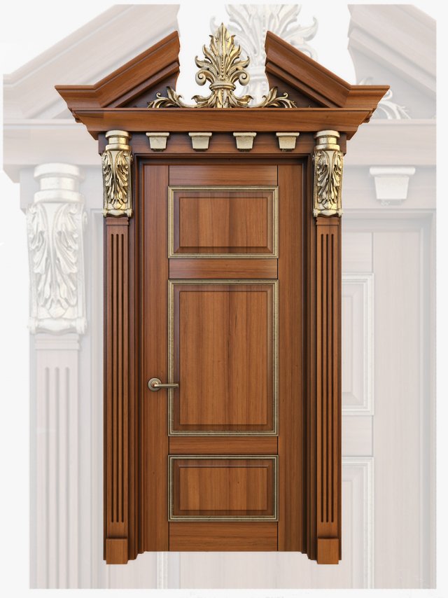 door classic 3D Модель .c4d .max .obj .3ds .fbx .stl .blend