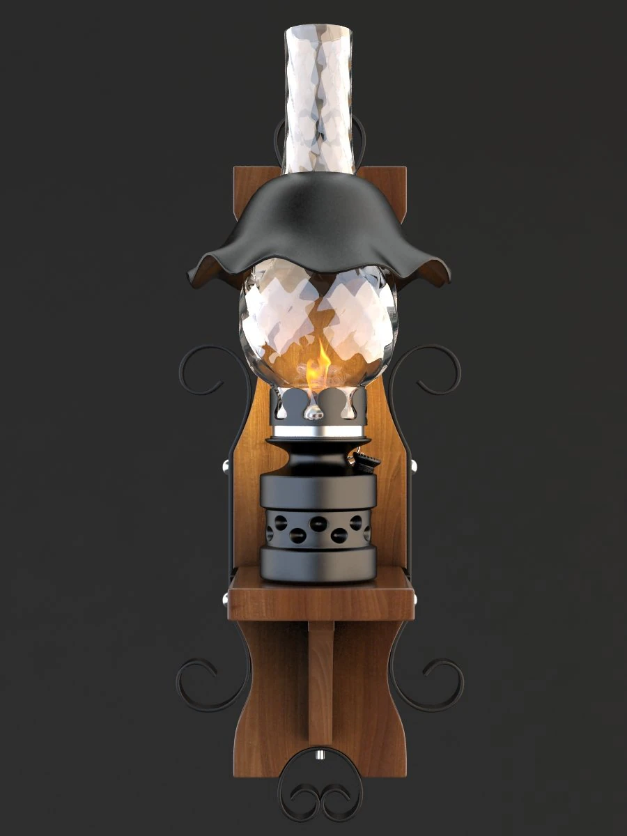 kerosene lamp 3D Model .c4d .max .obj .3ds .fbx .stl .blend 