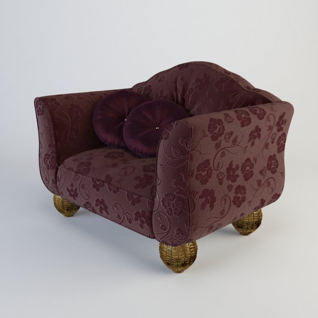 armchair 3D Model .c4d .max .obj .3ds .fbx .stl .blend 