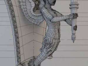 winged victory bronze wall sconce 3D Model