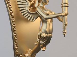 winged victory bronze wall sconce 3D मॉडल