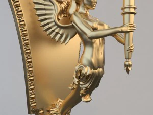 winged victory bronze wall sconce 3D Model