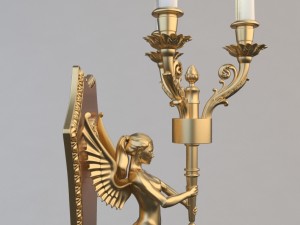 winged victory bronze wall sconce 3D मॉडल