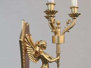 winged victory bronze wall sconce 3D Model