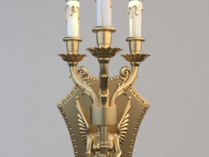 winged victory bronze wall sconce 3D Model