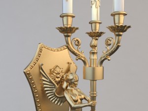 winged victory bronze wall sconce 3D मॉडल