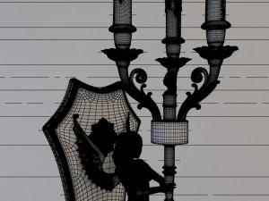 winged victory bronze wall sconce 3D Model