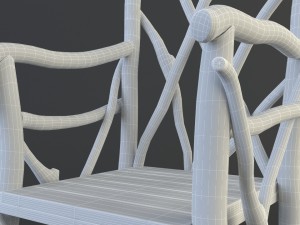 tale old chair 3D मॉडल
