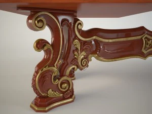 boss table with stand 3D Model