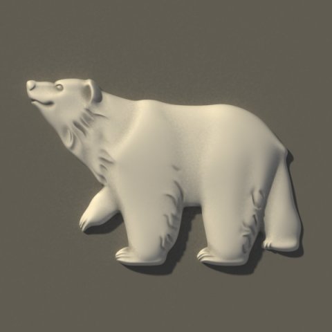 bear bas relief 3D Model .c4d .max .obj .3ds .fbx .stl .blend 